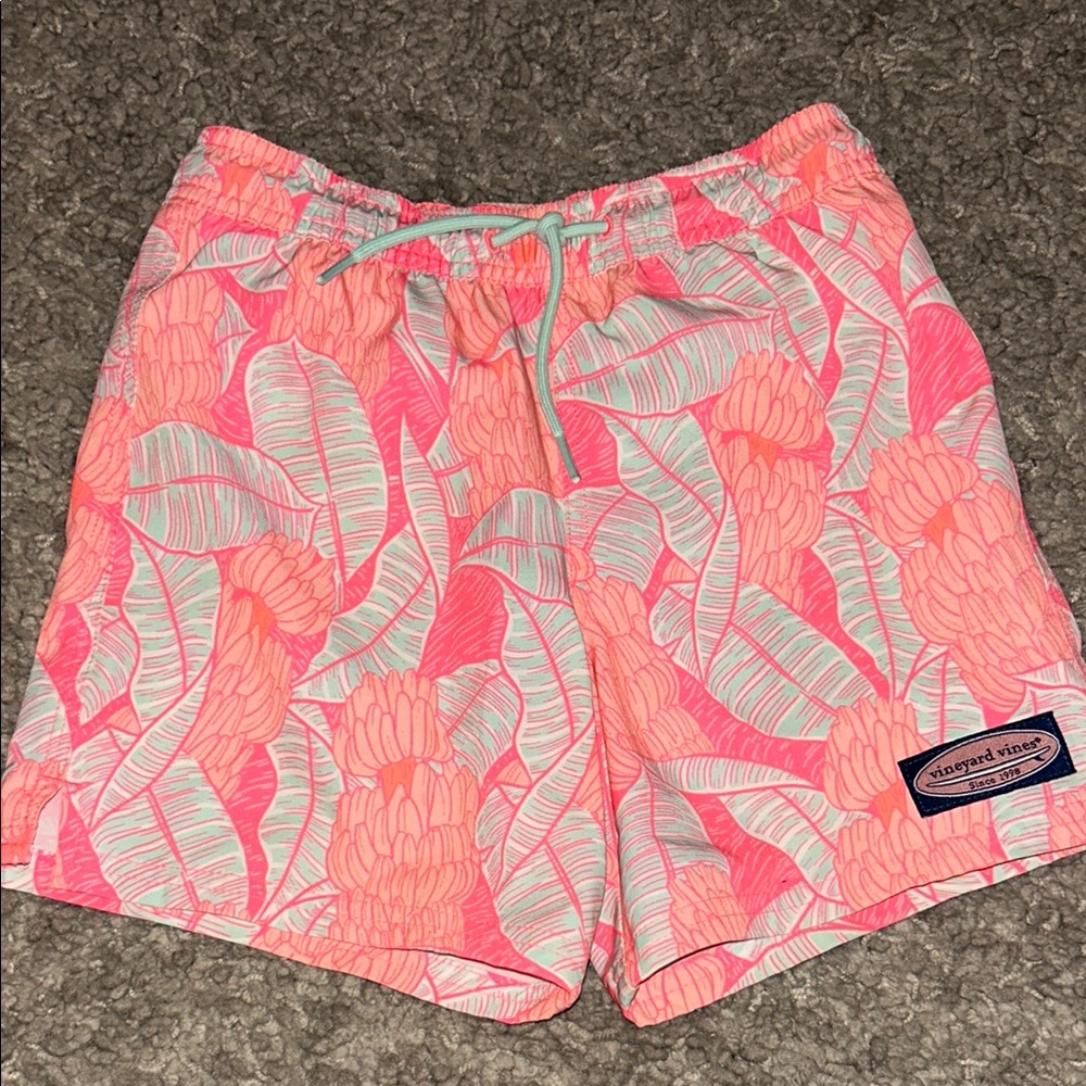 Vineyard Vines Coral Floral Swim Shorts